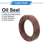 2X Oil Seal Rotary Shaft Seal for Various Models (25x37x7mm) FKM Rubber