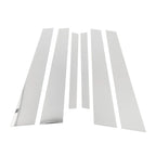 6 Pcs Door Pillar Trim for BMW 5-Series (2010-2014) Chrome Silver
