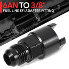 6AN Feed EFI Adapter Fitting for Fuel Line to 3/8" Rail (1500PSI)