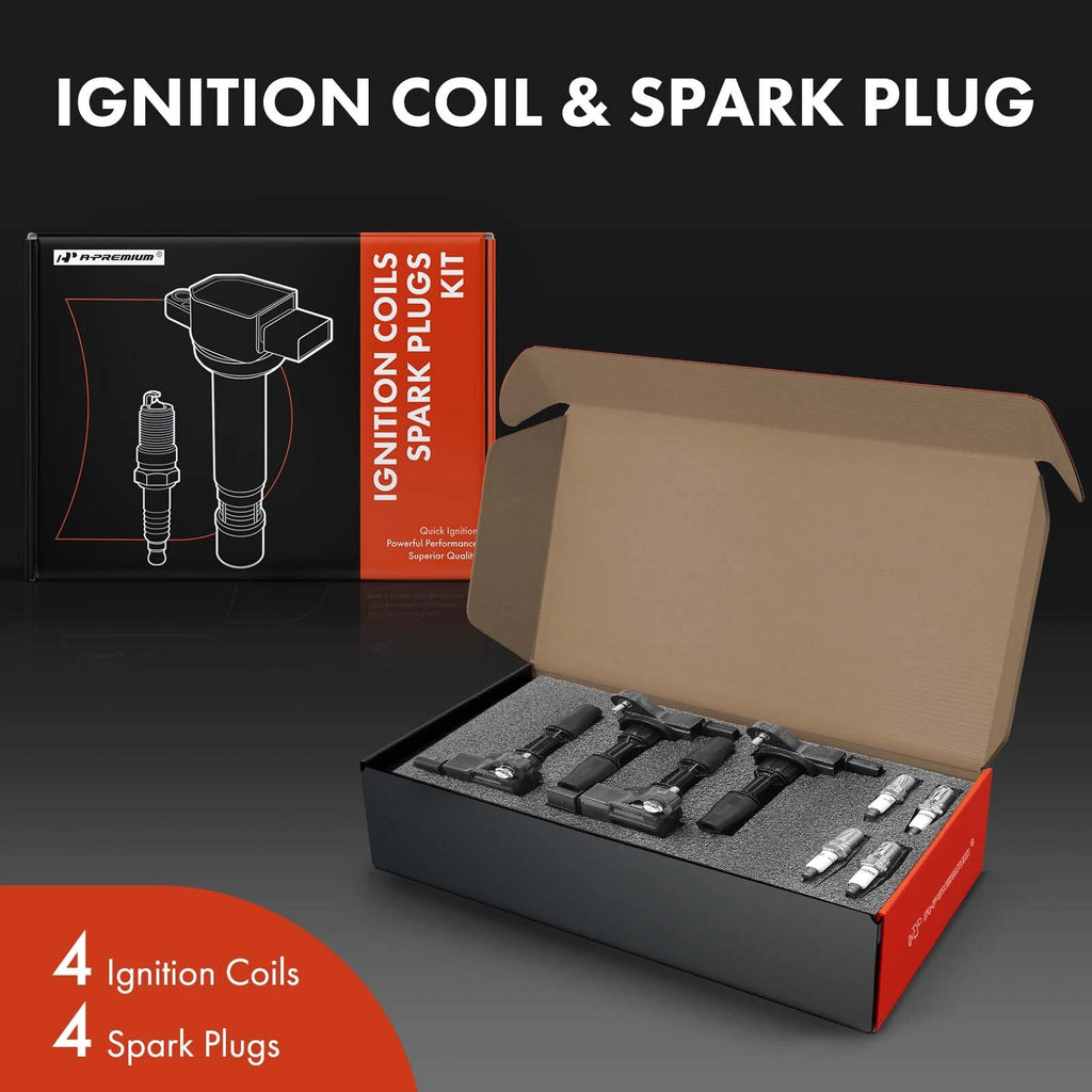 Set of 4 Ignition Coils & Iridium Spark Plugs for Chevy Equinox Malibu (2018–2020)