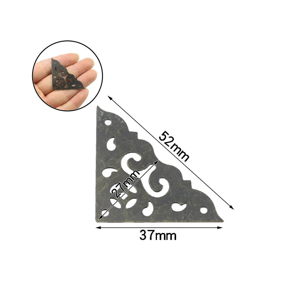 12pc Antique Bronze Corner Protectors for Scrapbook Album Edge Cover