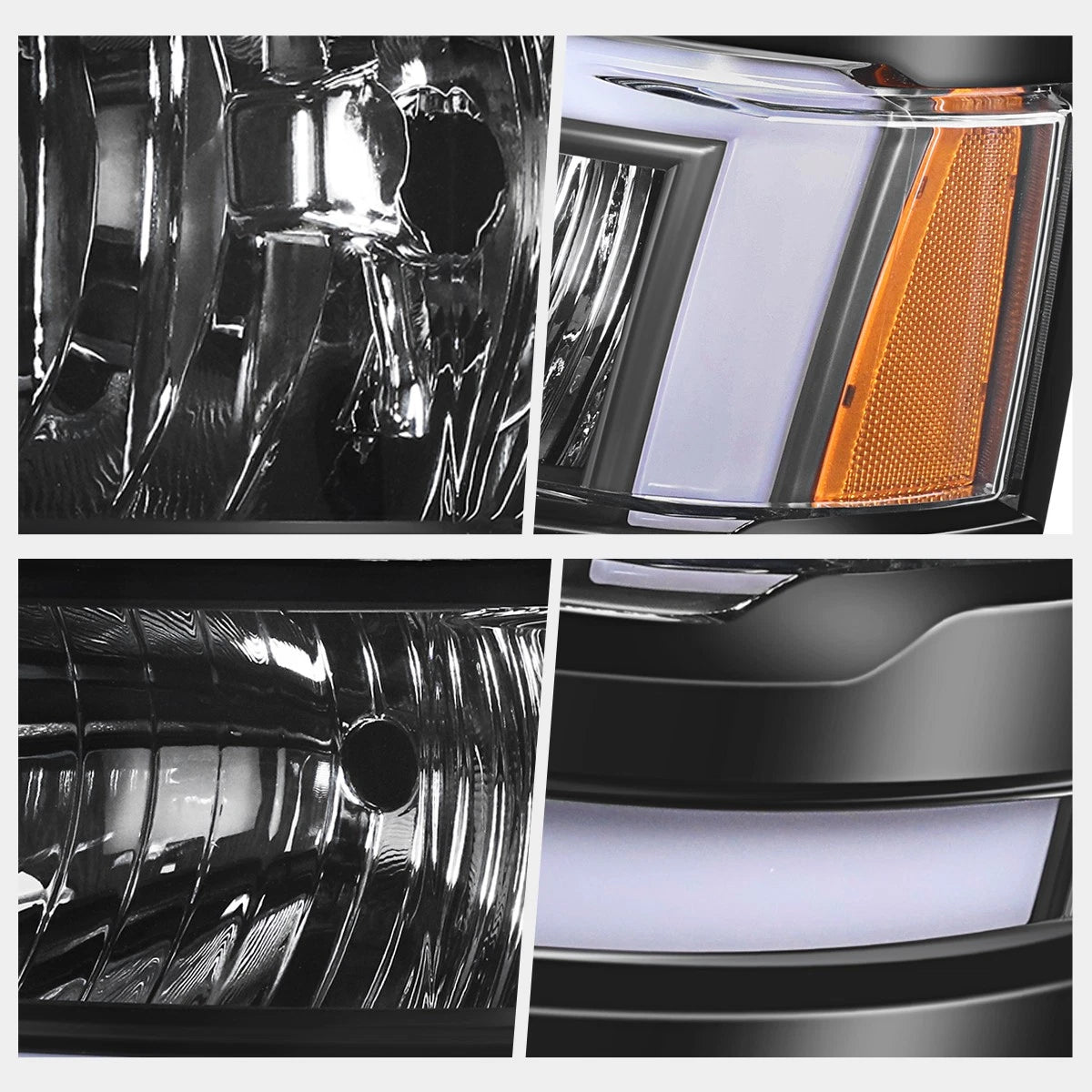 Driver Left Side Black Amber Headlight for Ford F-150 (2010–2014)