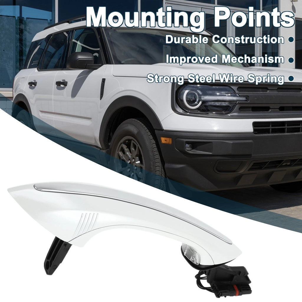 Rear Left Exterior Door Handle for BMW F07 F10 (2009–2017) No. 51217231933 White Silver Tone