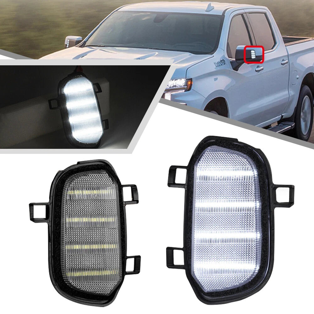LED Side Mirror Light Puddle Lamp for Chevy GMC Silverado Sierra 1500 (2014–2023)