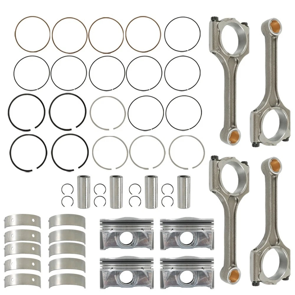 Engine Piston Kit & Connecting Rod & Crankshaft Main Bearing for Hyundai Kia