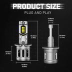 2X H3 LED Headlight Bulbs 6500K 20000LM for NOVSIGHT