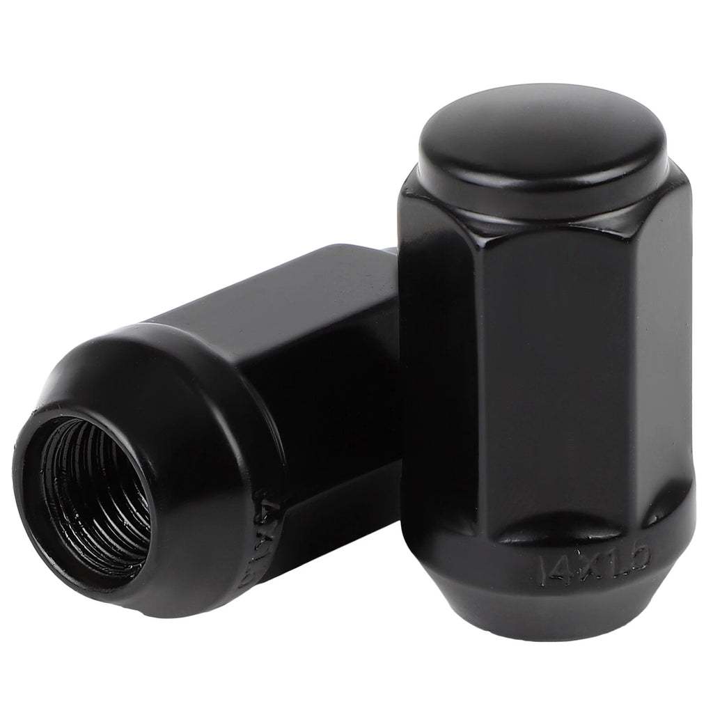 Set of 24 Bulge Acorn Lug Nuts 14x1.5 Black for Chevy Camaro Impala Tahoe