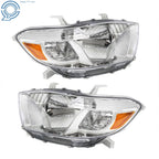 Set of 2 Headlights for Toyota Highlander (2008–2010) Amber