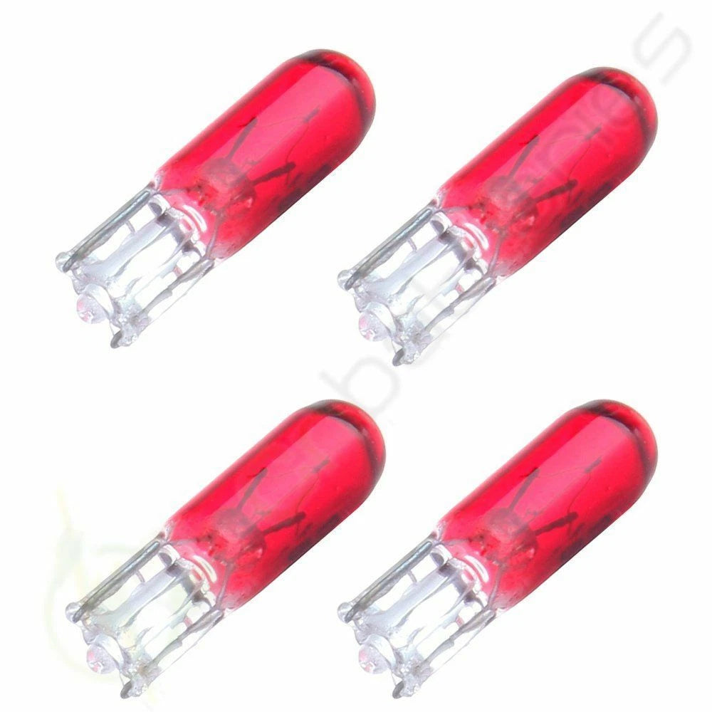 10Pcs T5 37 70 74 Red Halogen Bulbs for Car Instrument Panel