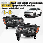 Set of 2 Halogen Projector Headlights for Jeep Grand Cherokee (2017–2021)