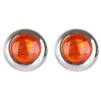 Set of 4 Red/Amber Trailer Bullet Side Marker Lights with Chrome Bezel