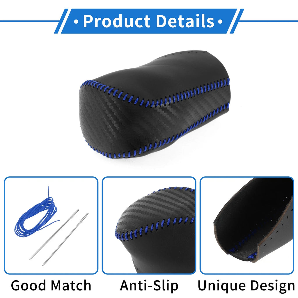 Gear Shift Knob Cover for Toyota RAV4 (2013–2016) Carbon Fiber Black Blue