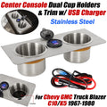 Center Console Cup Holder & Trim & USB Charger for Chevy GMC Blazer C10/K5 (1967–1980)