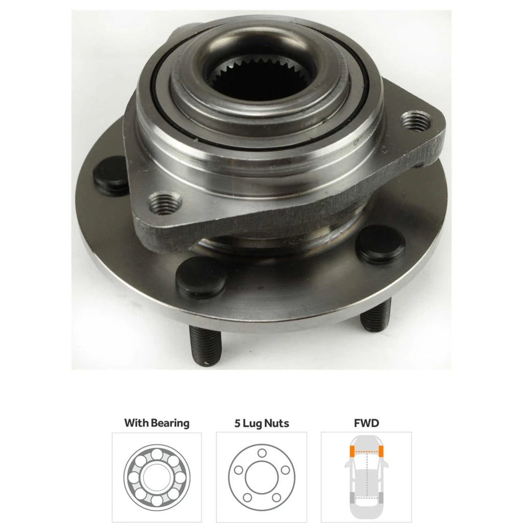 Wheel Hubs for Plymouth Prowler (1997–2001) Front & Rear 5 Lug with Bearing
