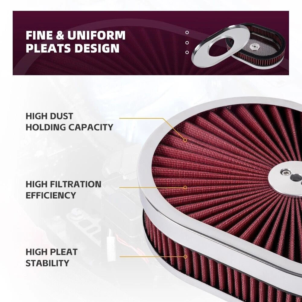 12" Oval Full Finned Air Cleaner for Carburetors