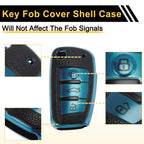 Blue TPU Car Key Case for Audi A1 A3 A4 (3 Buttons)