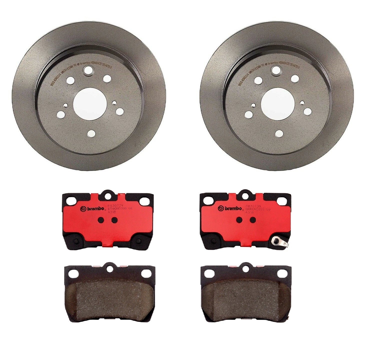 Rear Brake Kit for Lexus IS250 (2006–2013) - Coated Disc Rotors, Ceramic Pads