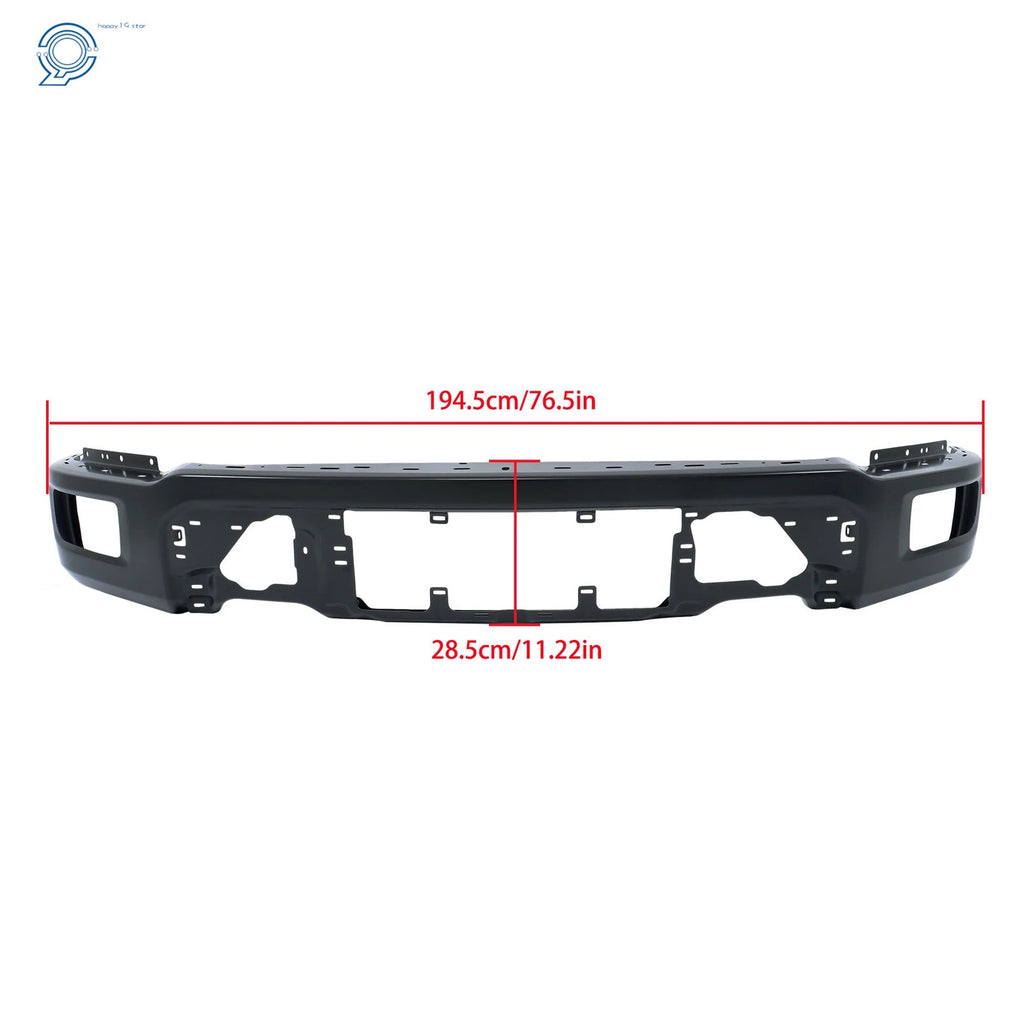 Front Bumper Face Bar Steel for Ford F-150 (2024–2025) Black Without Sensor Holes