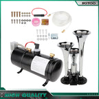 3 Trumpet Train Air Horn Kit with 150 PSI Compressor for Car Truck