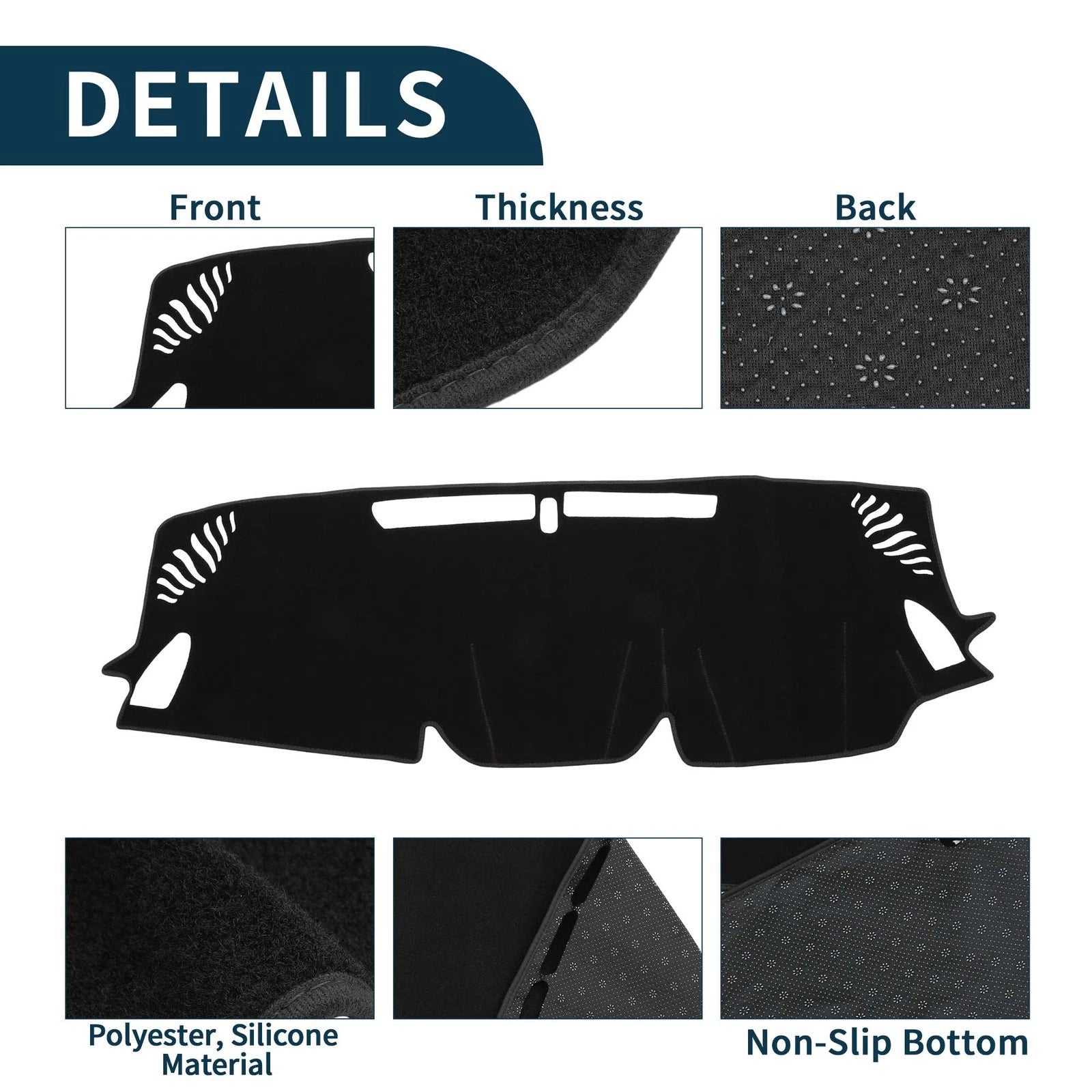 Dashboard Cover Mat for Subaru Levorg (2014–2020) Sun Protector Black