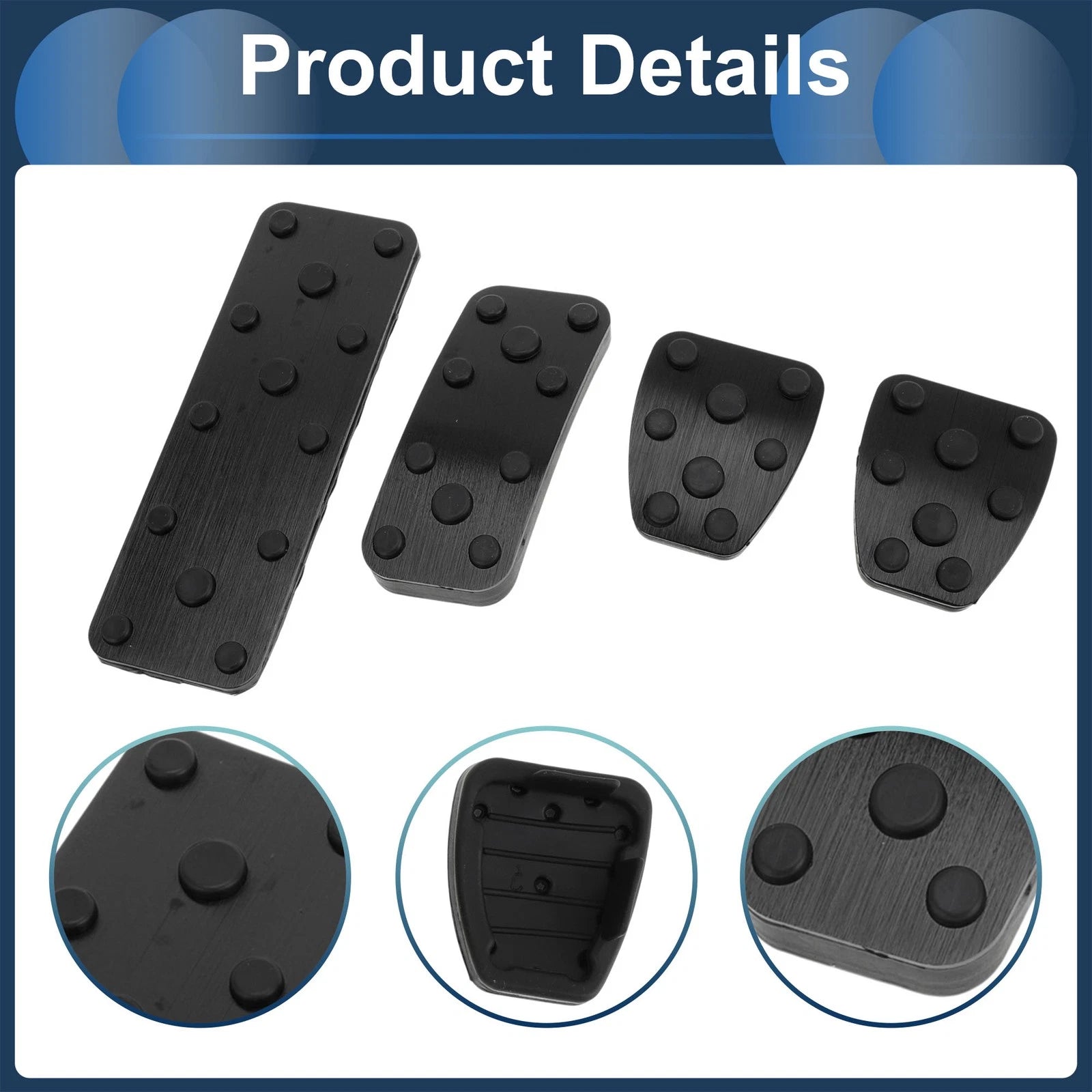 Set of 4 Foot Accelerator Pedal Covers for Subaru Forester (2003–2005) Black