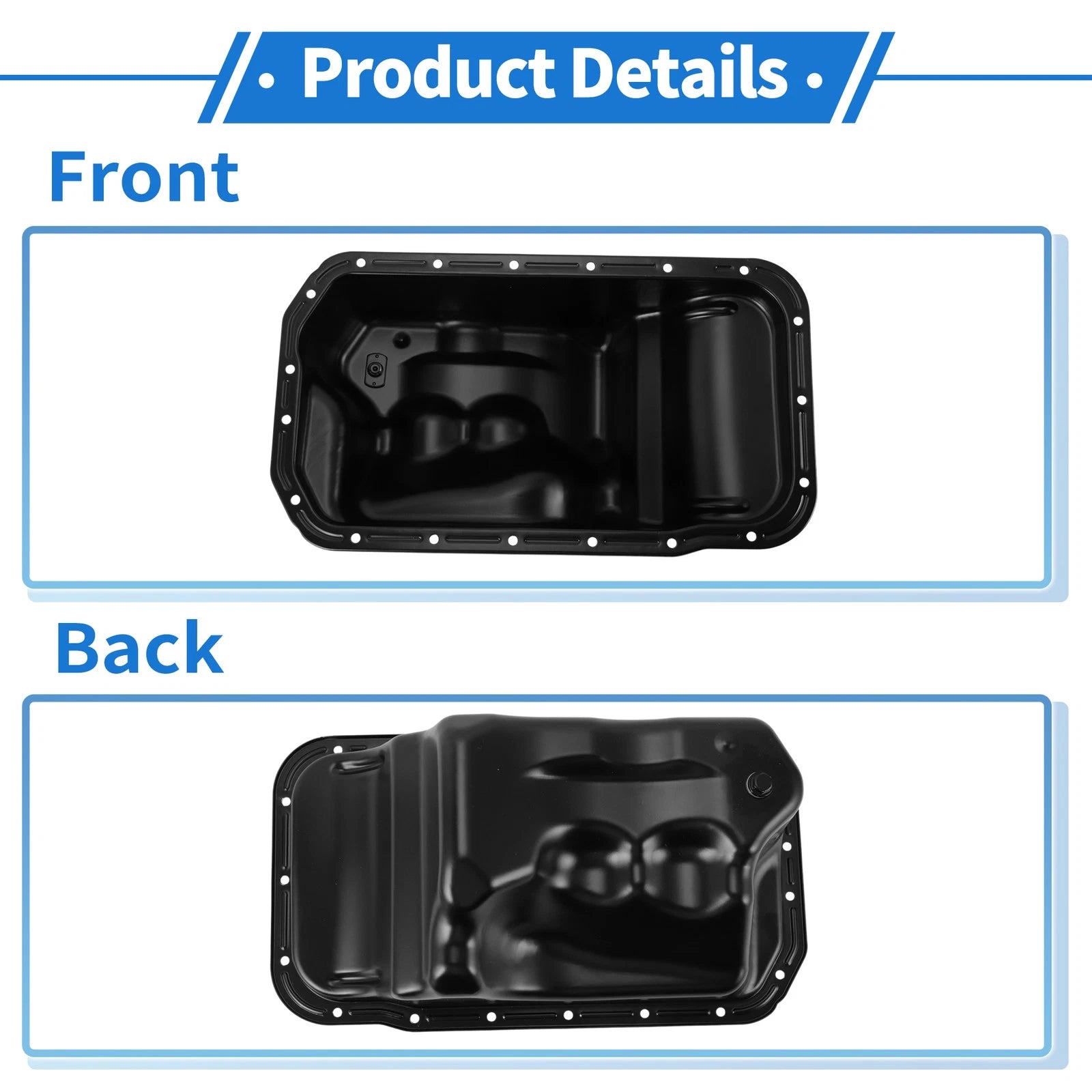 1 Pc Engine Oil Pan No.1210165010 for Toyota Hilux (1988–1997) Steel Black