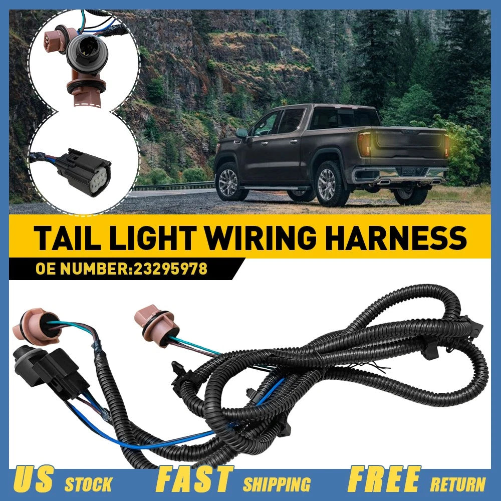 Left Rear Tail Light Harness Wire & Socket for Sierra Silverado 1500 (2016–2019)