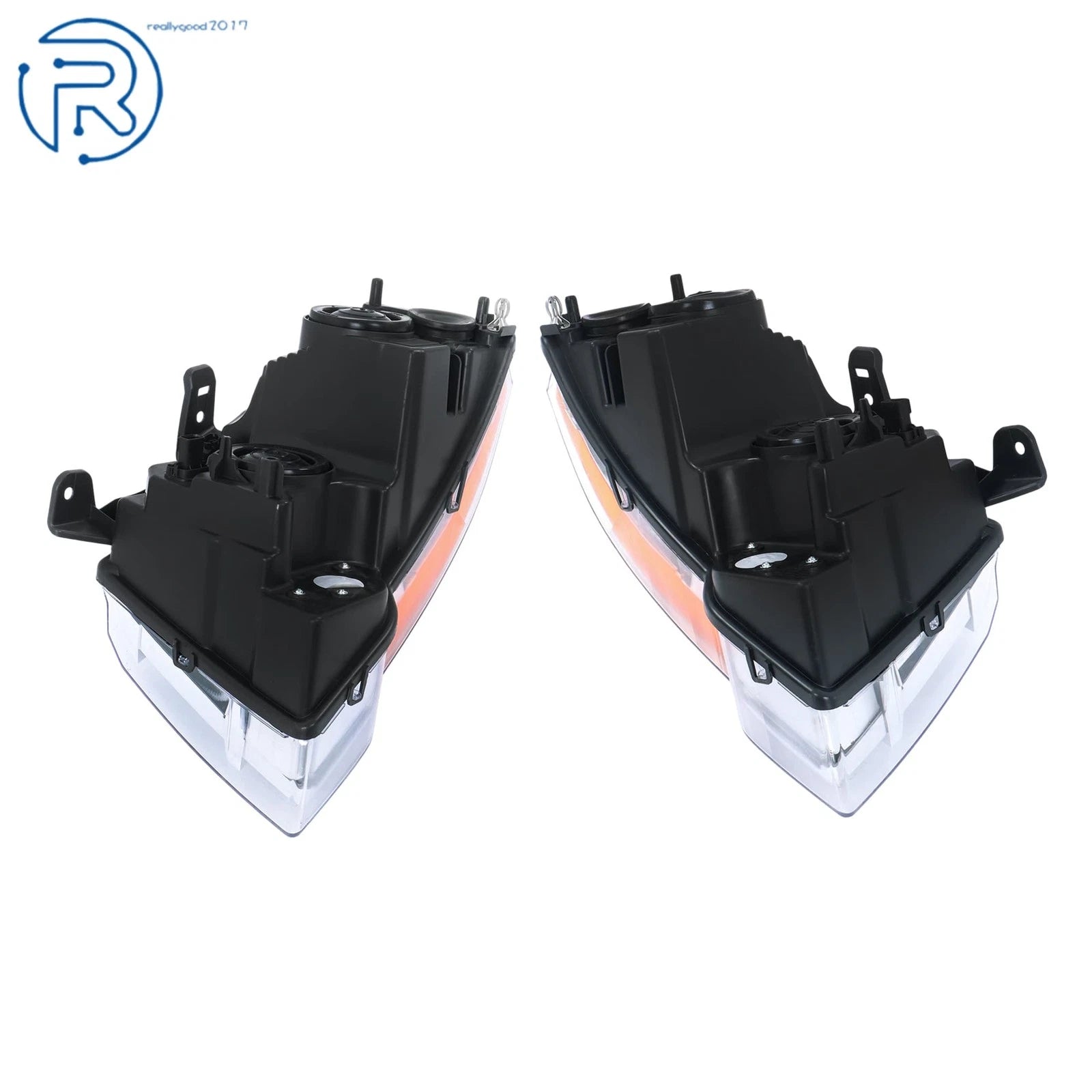 Set of 2 Chrome Halogen Headlights for Ford Expedition (2015-2017)