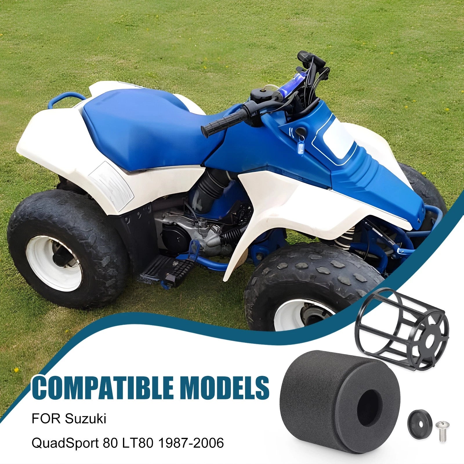 Air Filter & Cage Holder for Suzuki QuadSport 80 LT80 (1987–2006) 13791-40B00