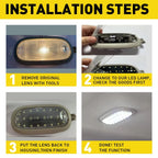 LED Overhead Dome Light Panel + Lamp Cover for Dodge Ram Durango Jeep Commander (2002–2009)