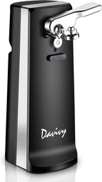Electric can opener with knife sharpener & bottle opener for Davivy (Black)