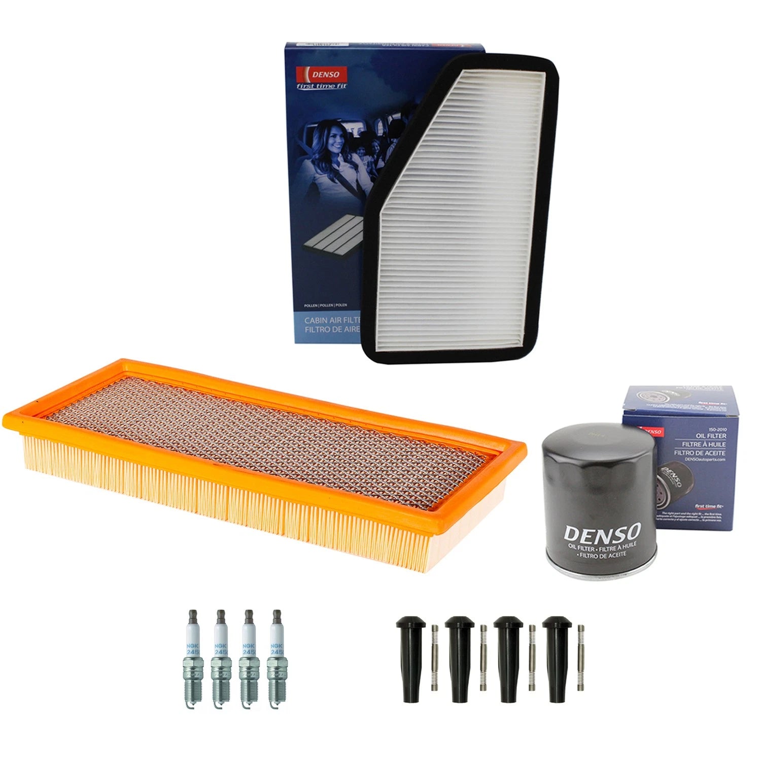 Tune Up Kit with 4 NGK Spark Plugs & Boots for Mazda Tribute (2008)
