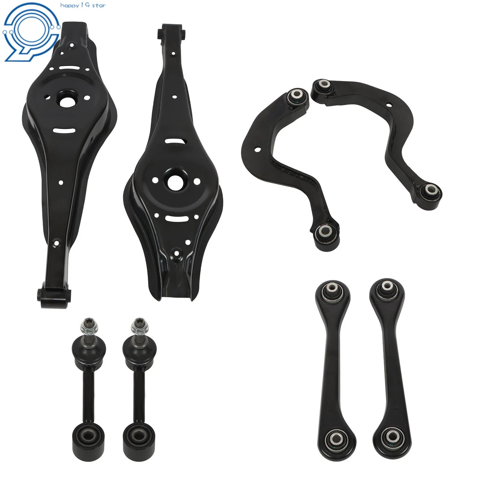 Set of 8 Rear Upper & Lower Control Arms w/ Bushing for Volkswagen Eos (2007–2008)