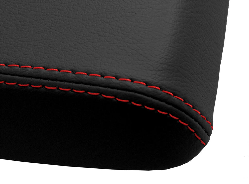 Leather Console Lid Armrest Cover for Toyota Matrix (2003–2008) Red Stitch
