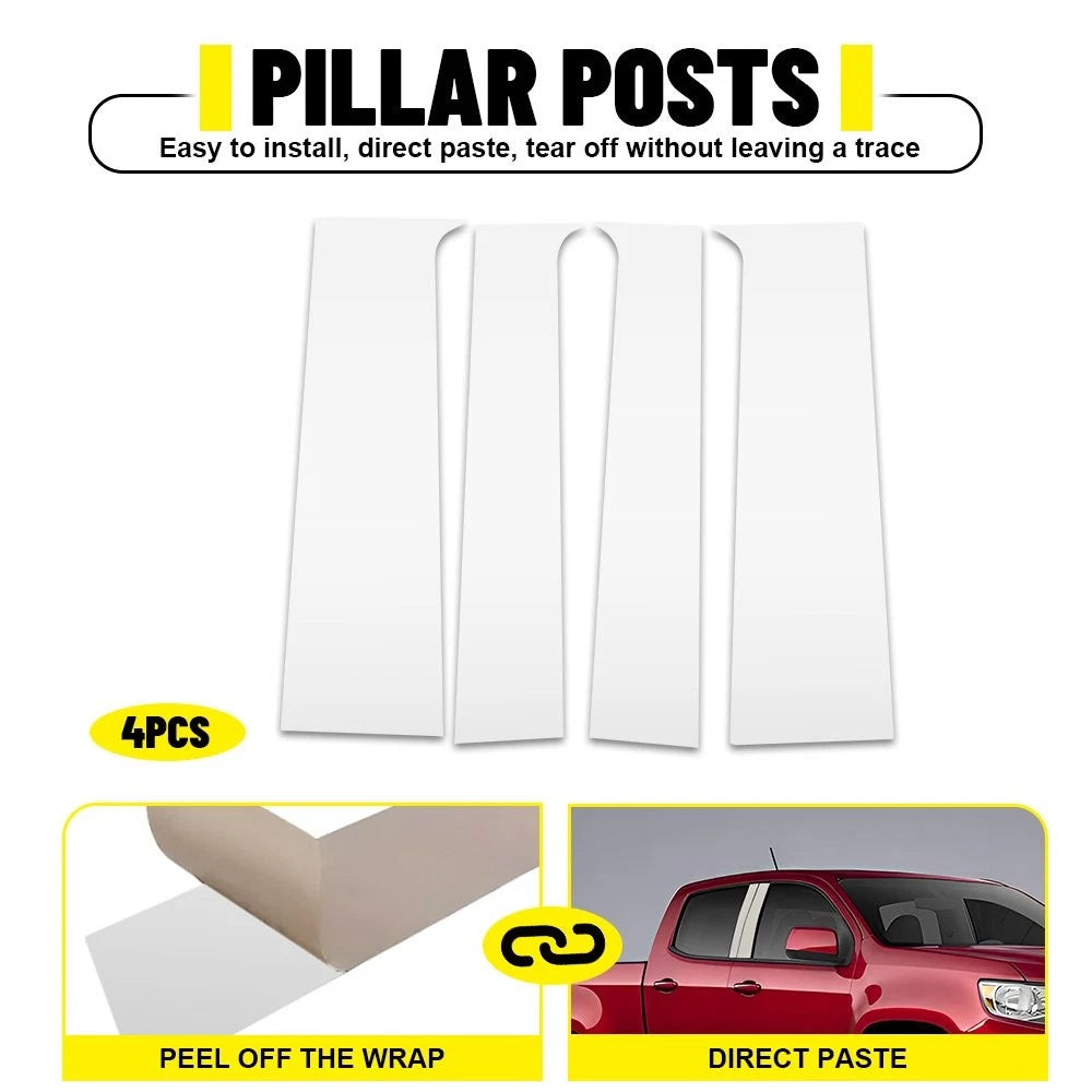 Chrome Door Pillar Post Trim Cover for Chevy Colorado Crew Cab (2015–2022)