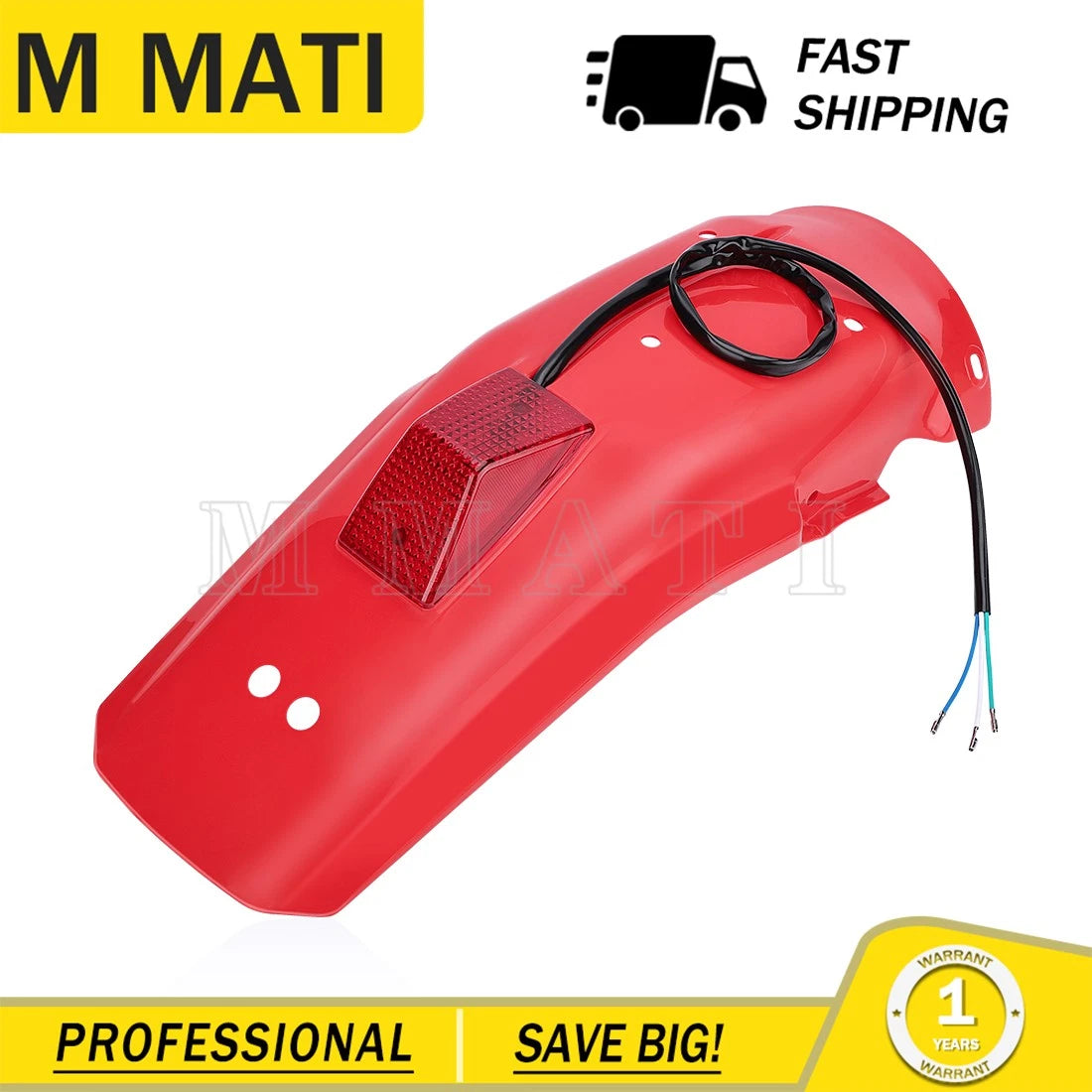 Rear Fender with Taillight for Honda XR250R XR600R (1985–1995)