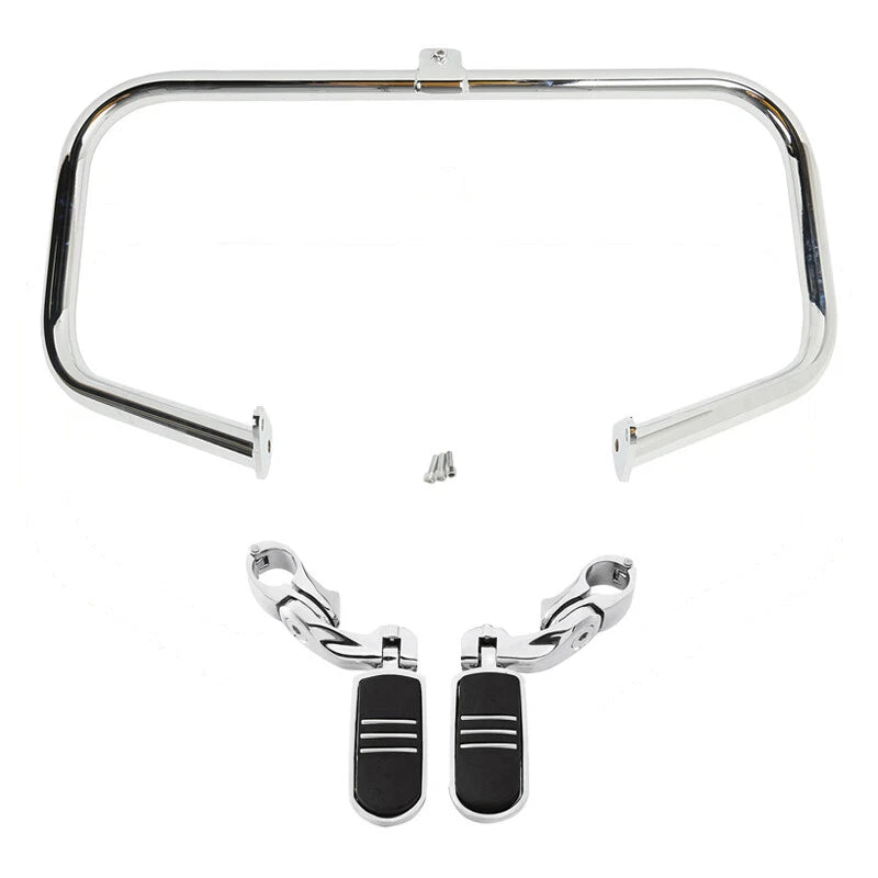 Chrome Engine Guard Highway Crash Bar Footpeg for Harley Road King (1997–2008)