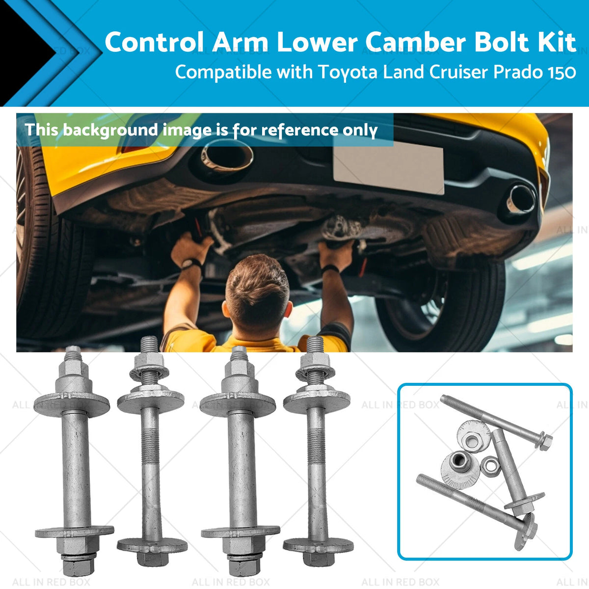 4X Control Arm Lower Camber Bolt Kit for Toyota Land Cruiser Prado (2010–2023)