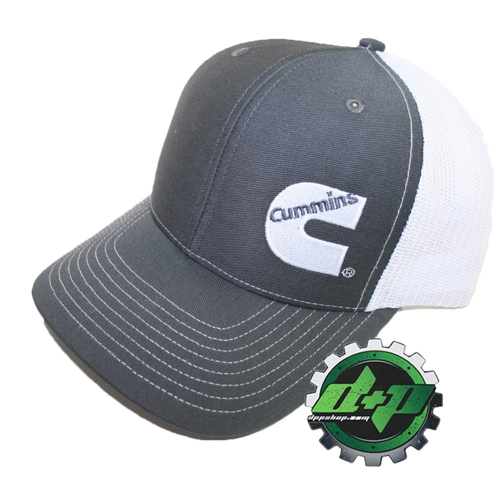 Cummins Trucker Hat Mesh Snapback Charcoal Grey/White