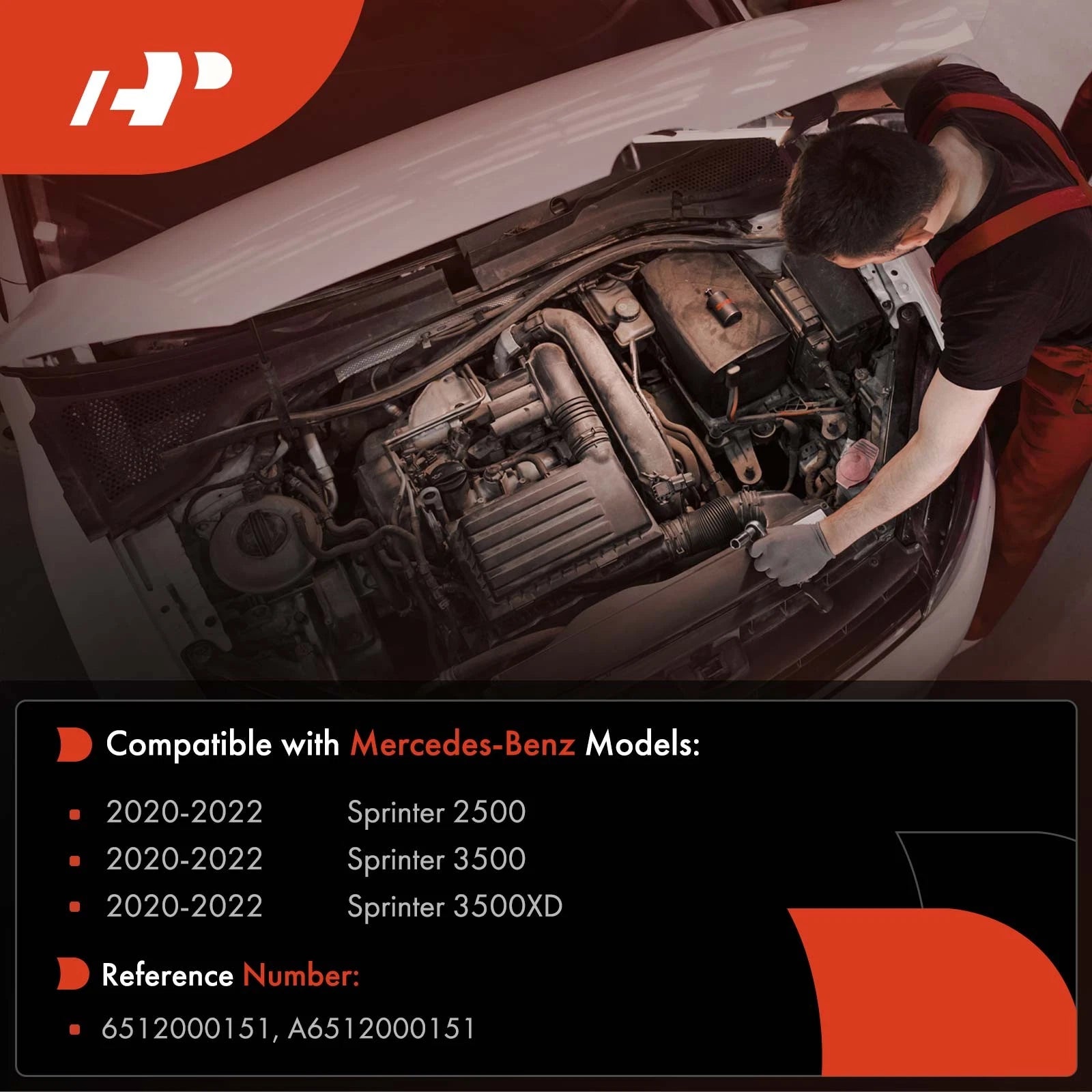 Water Pump Line for Mercedes-Benz Sprinter 2500 3500 (2020–2022)