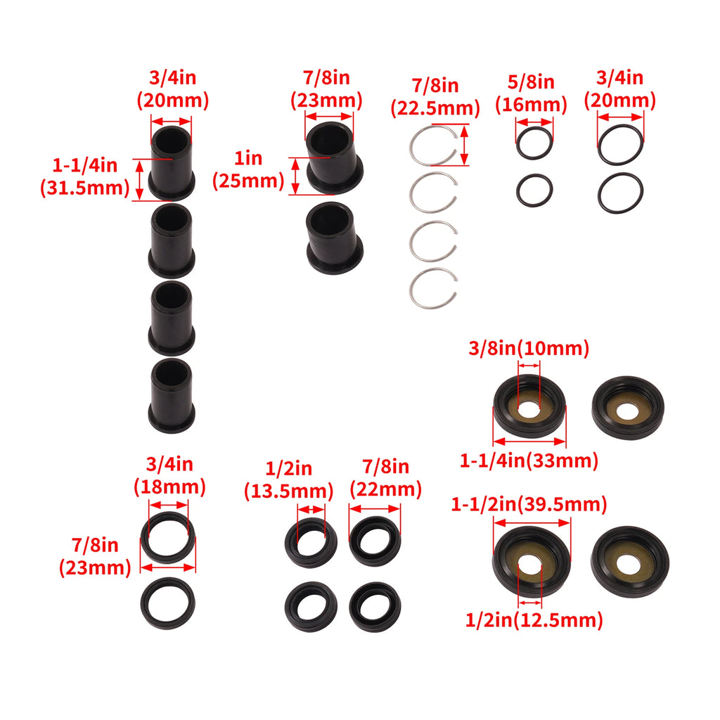 A Arm Bushings Shaft Kit for Honda Rincon 650 680 (2003–2022)