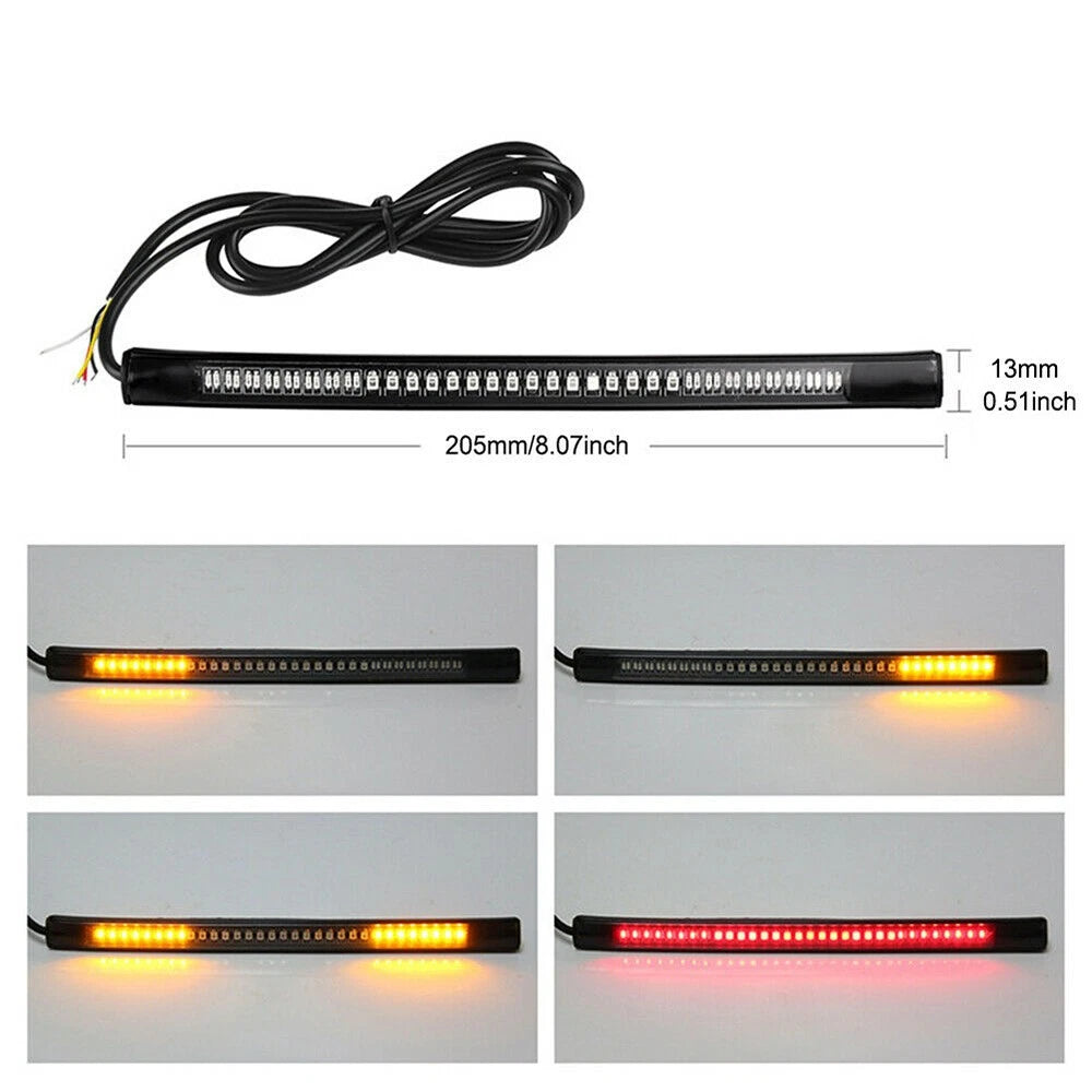2pc Flexible LED Strip Brake Turn Signal Tail Light for Motorcycle