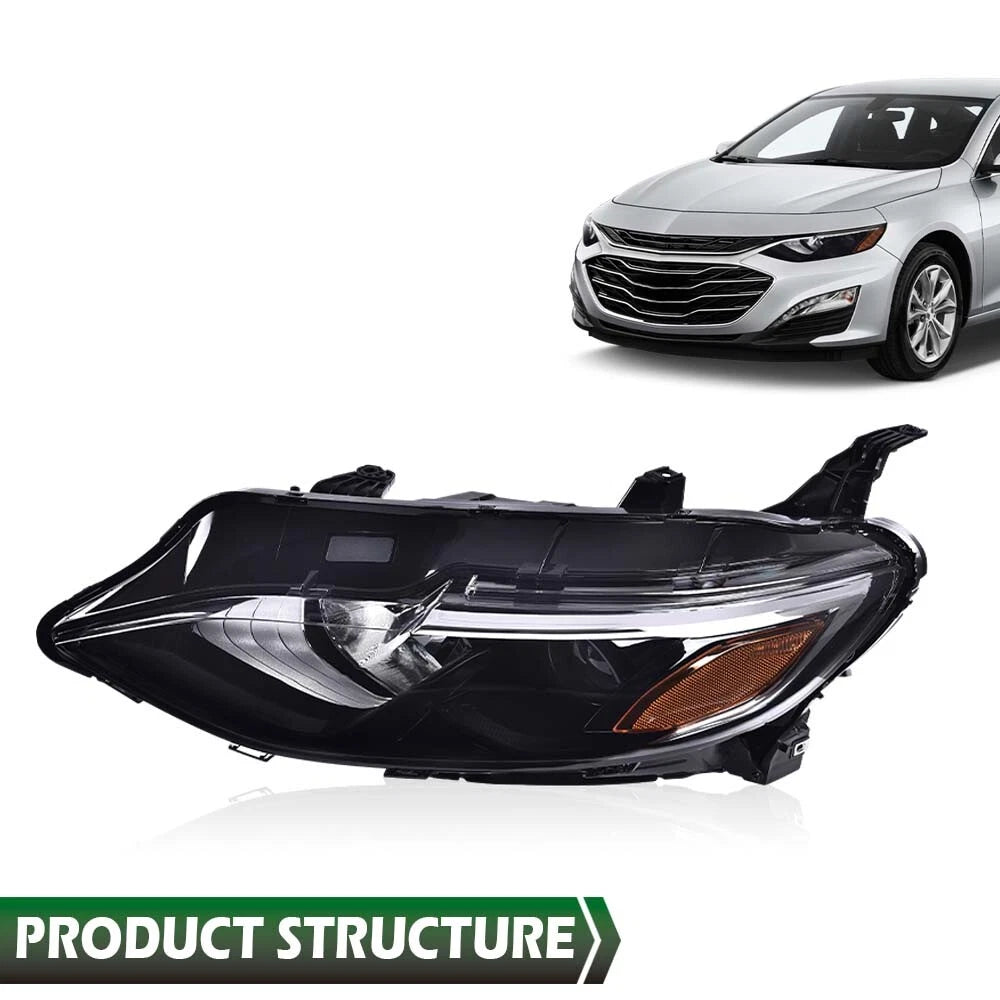 Halogen Headlight for Chevrolet Malibu (2019–2022) Left Driver Side
