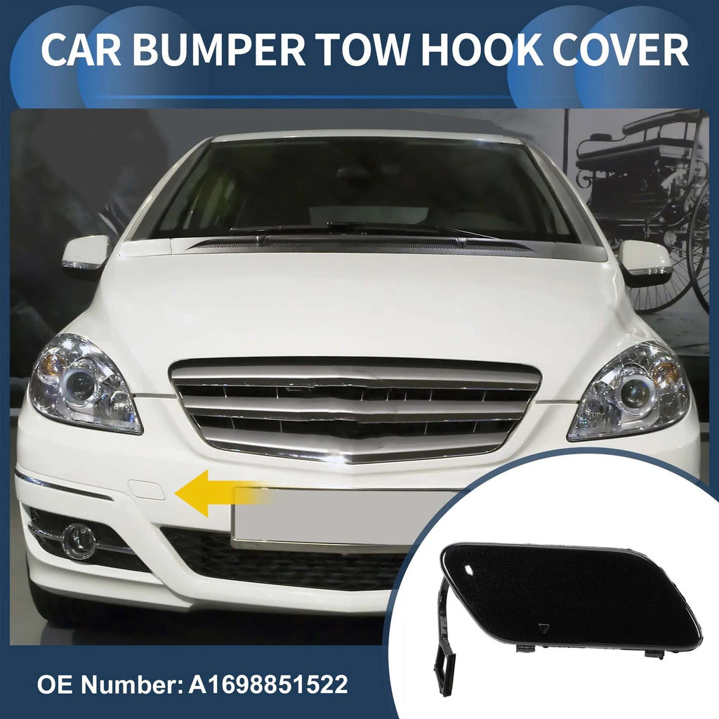 Front Bumper Tow Hook Cap for Mercedes-Benz B-Class (2005–2012) No.A1698851522 Cosmos Black