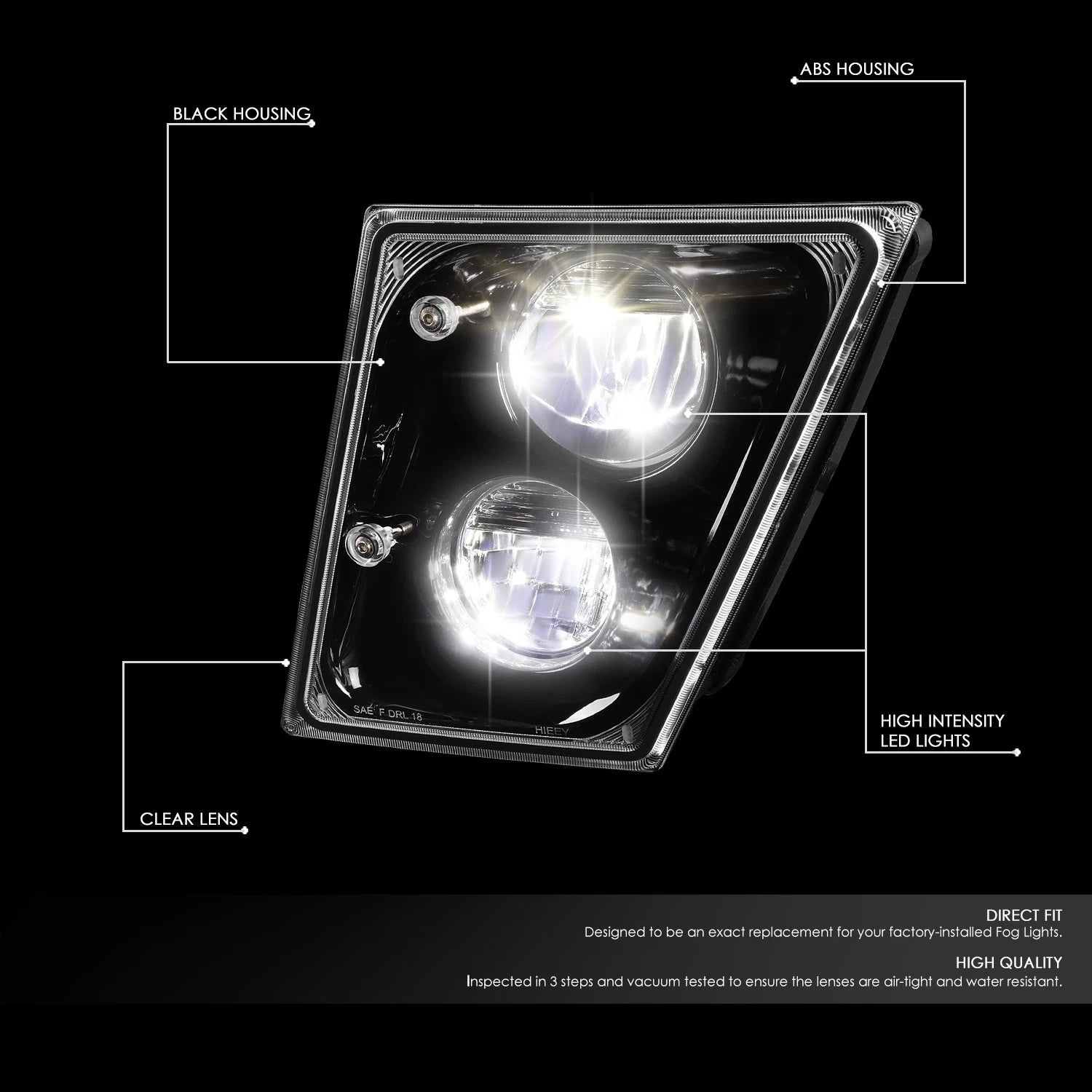 Full LED Front Fog Lights for Volvo VN VNL VNM VNX (2003–2017)