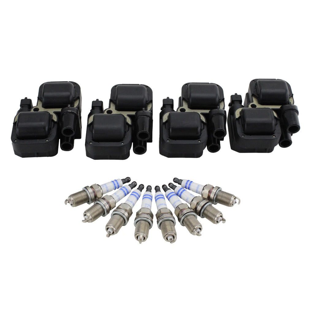 Set of 4 Ignition Coils & 8 Platinum Spark Plugs for Mercedes V8 (4.3L, 5.0L)