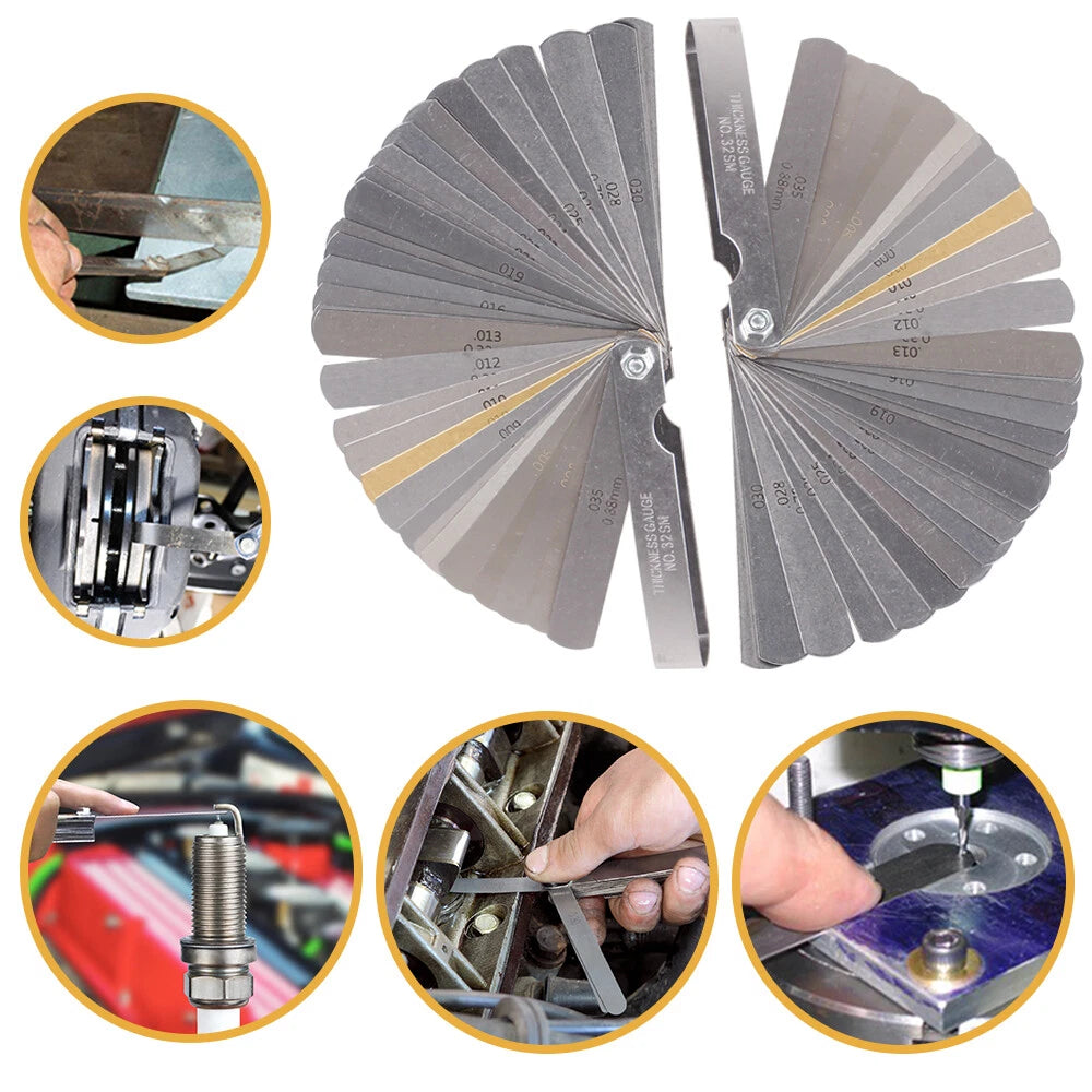32 Blades Feeler Gauge for Metric and SAE Measurements
