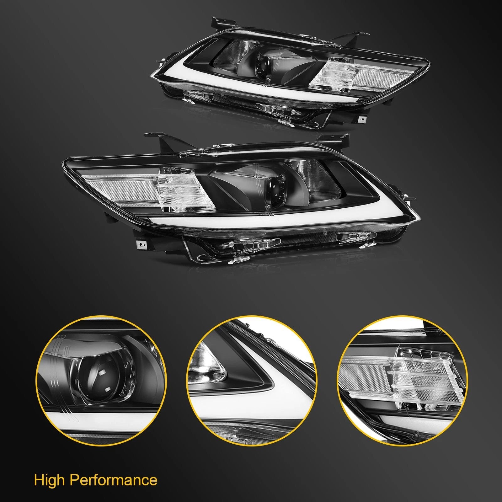 LED Headlights with Sequential Turn Signal for Toyota Camry (2010–2011)