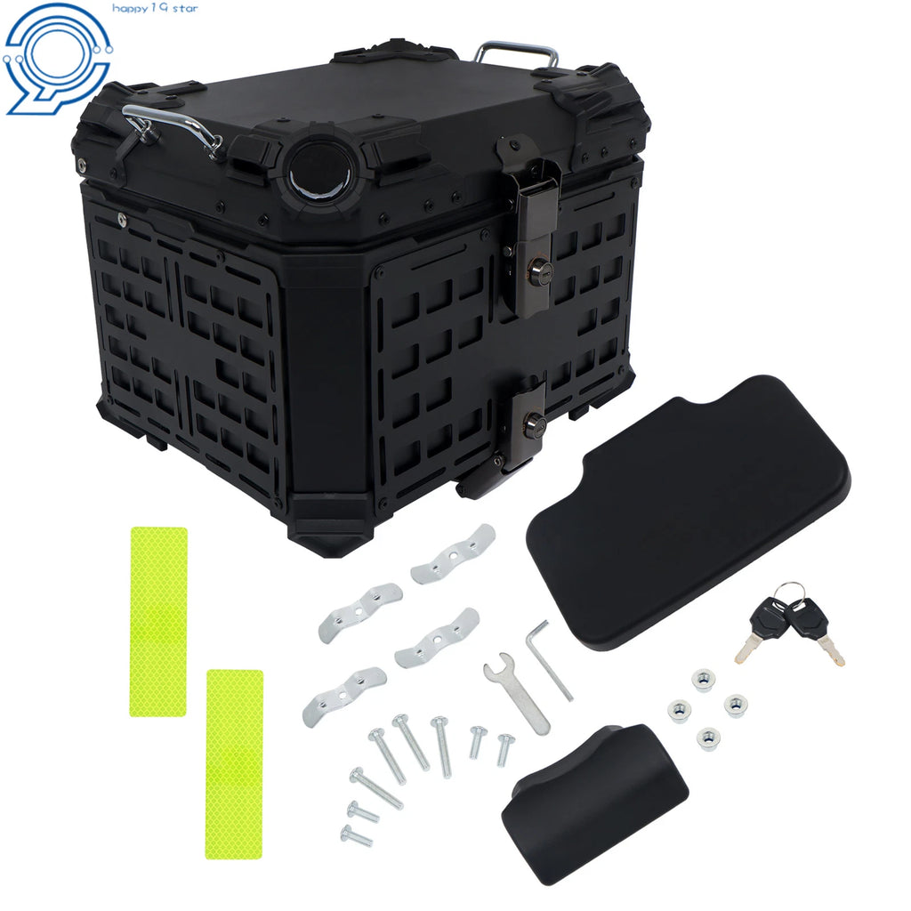 45L Black Motorcycle Top Case Trunk for Universal Models 