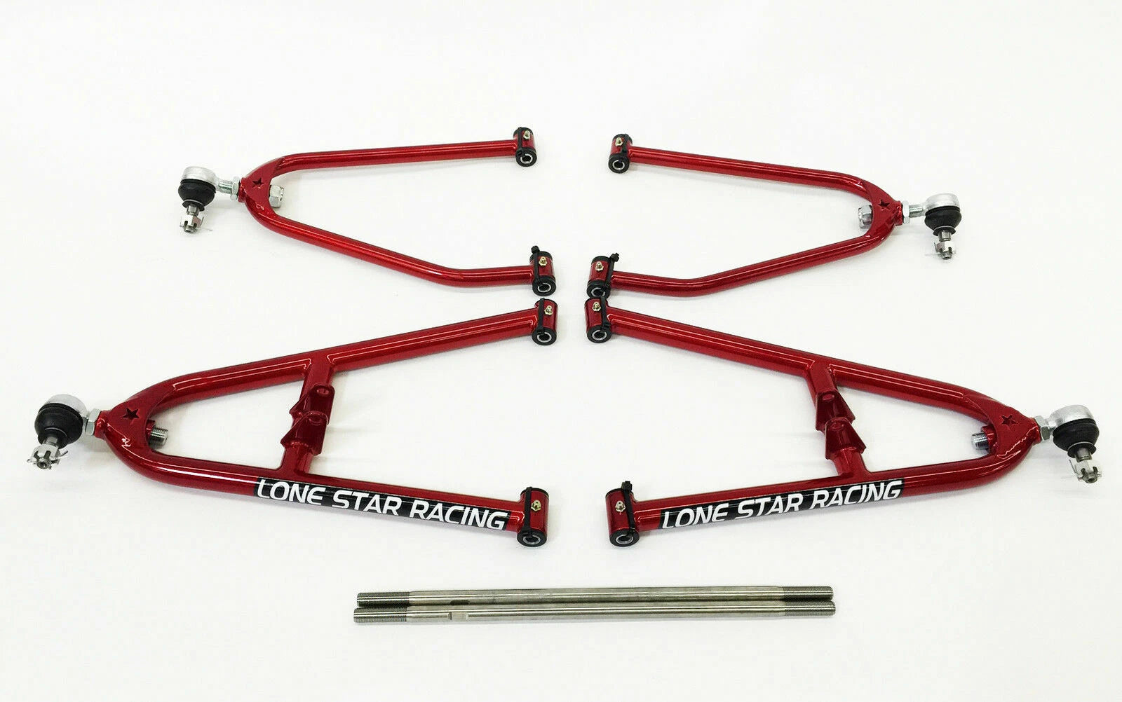 Set of 2 Lonestar Racing LSR Sport Front A-Arms +2 +1 Wider Red for Honda TRX250R (1986–1989)